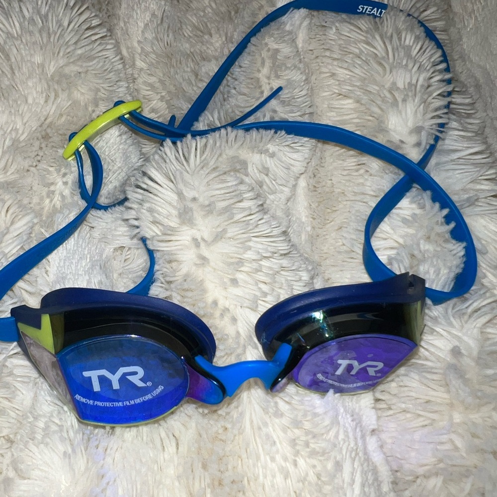 TYR Blue and Yellow Swim Goggles